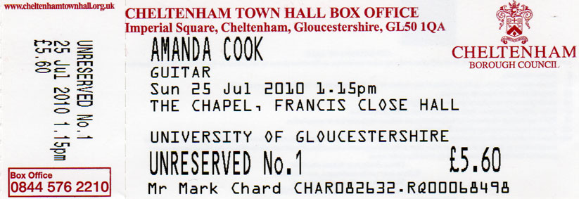 AMANDA COOK Ticket